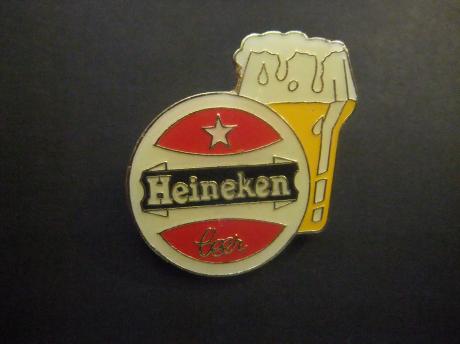 Heineken bier oud logo bierglas met schuimkraag